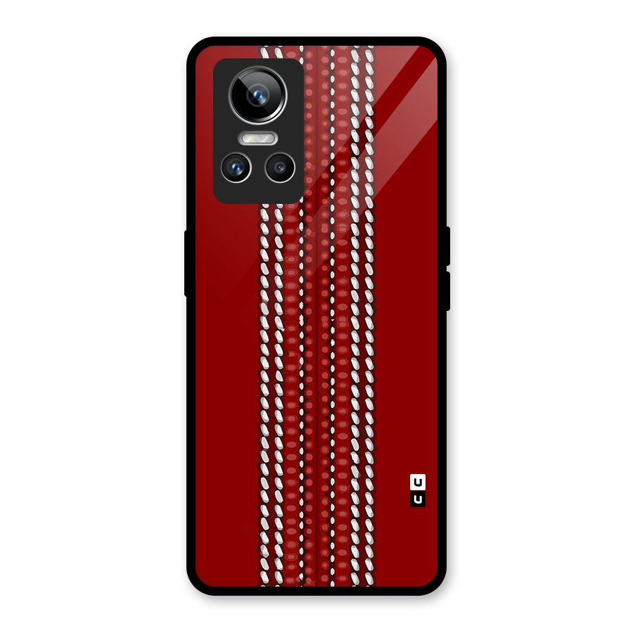Cricket Ball Design Glass Back Case for Realme GT Neo 3