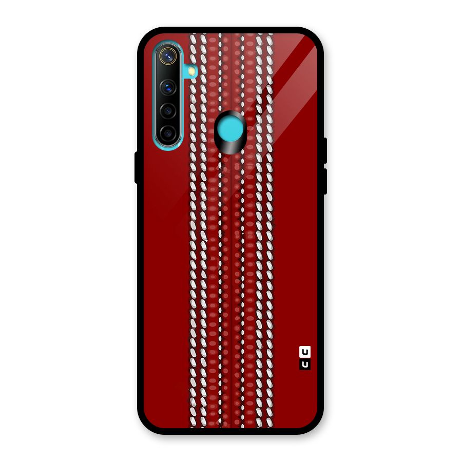 Cricket Ball Design Glass Back Case for Realme Narzo 10
