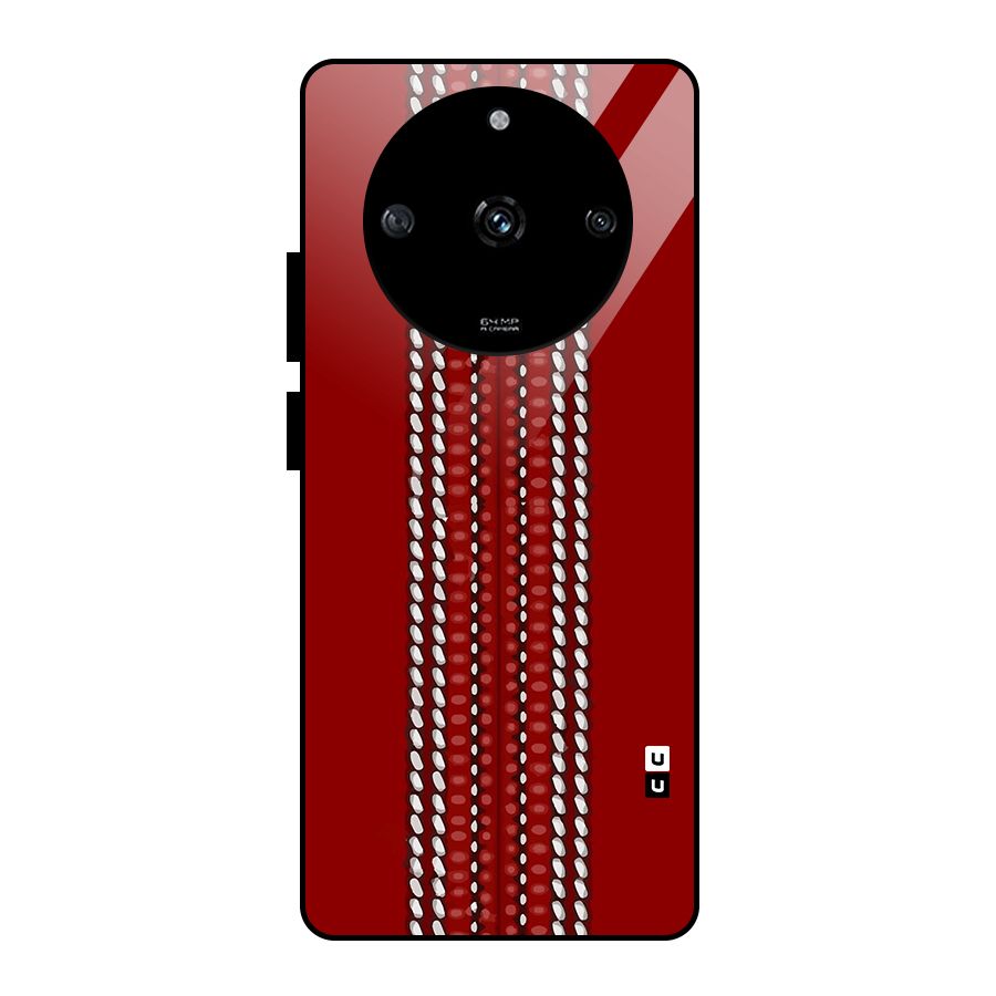 Cricket Ball Design Glass Back Case for Realme Narzo 60 5G