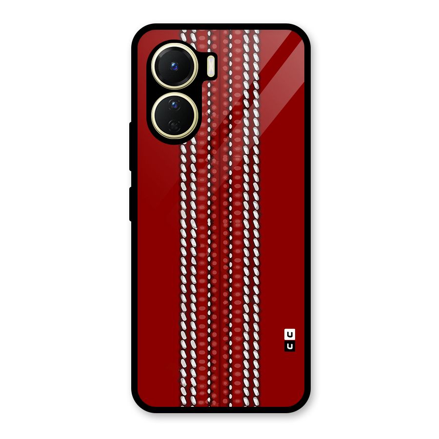 Cricket Ball Design Glass Back Case for Vivo Y56