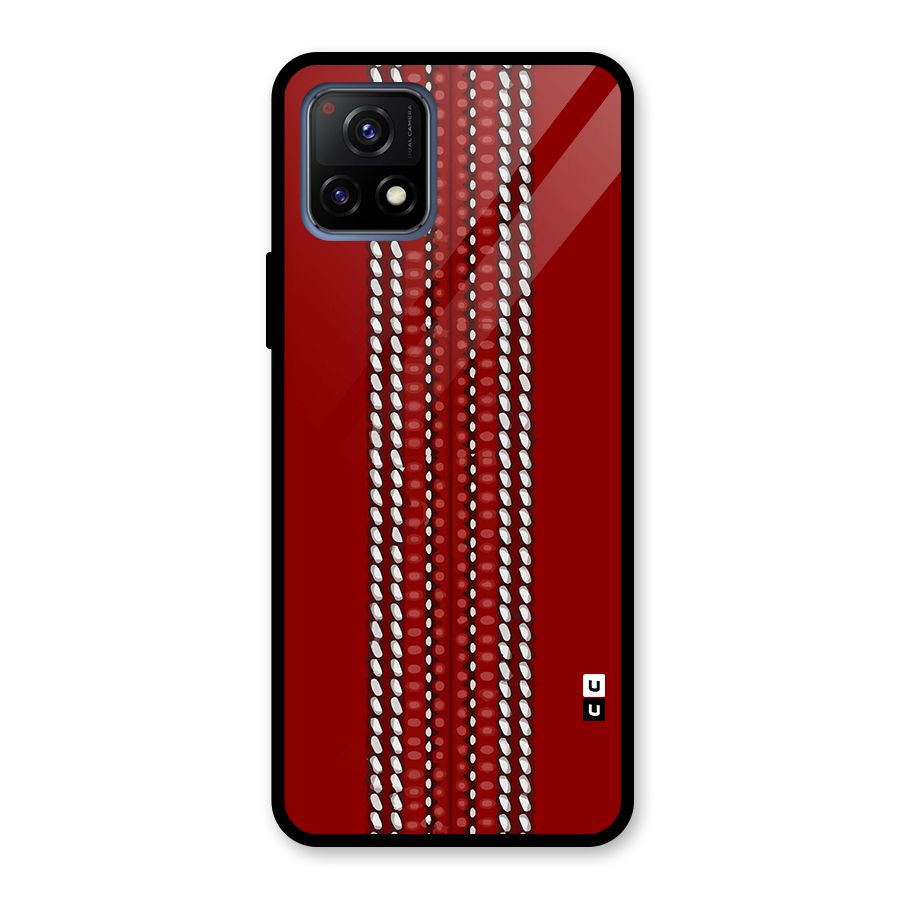 Cricket Ball Design Glass Back Case for Vivo Y72 5G