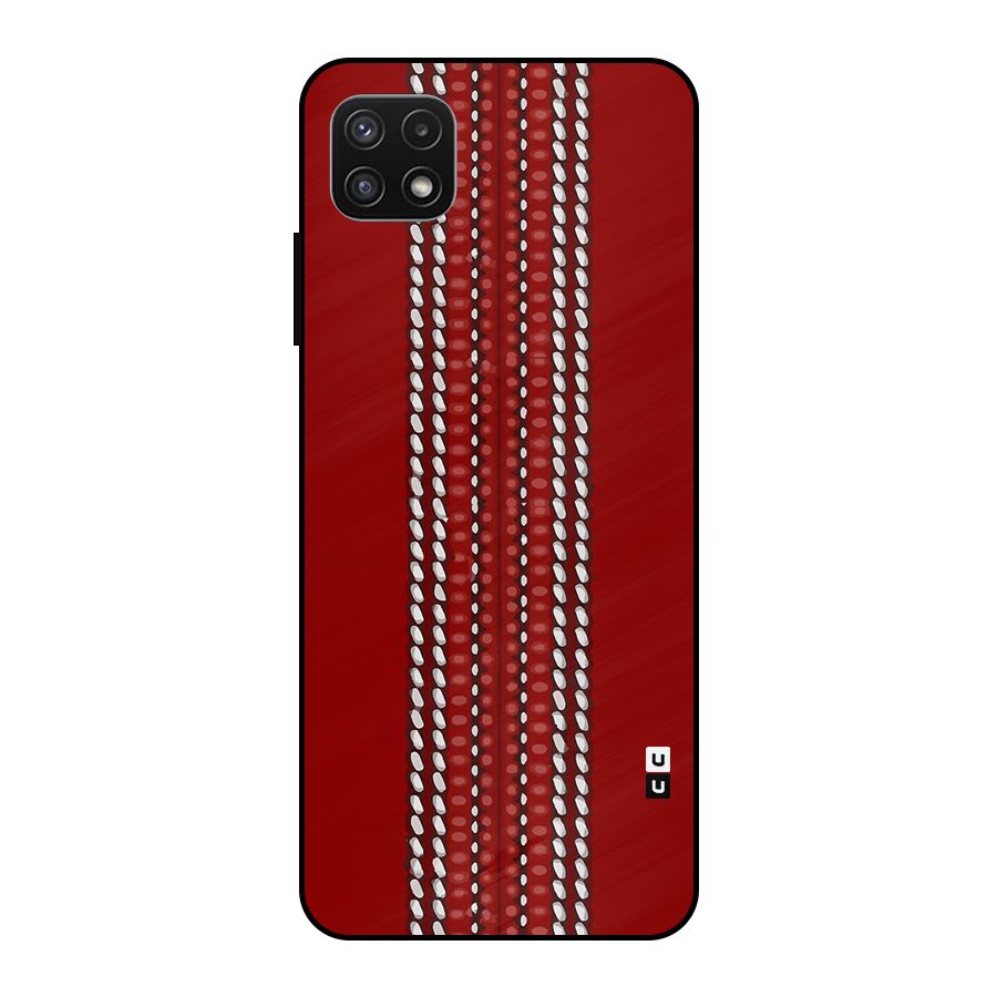 Cricket Ball Design Metal Back Case for Galaxy A22 5G