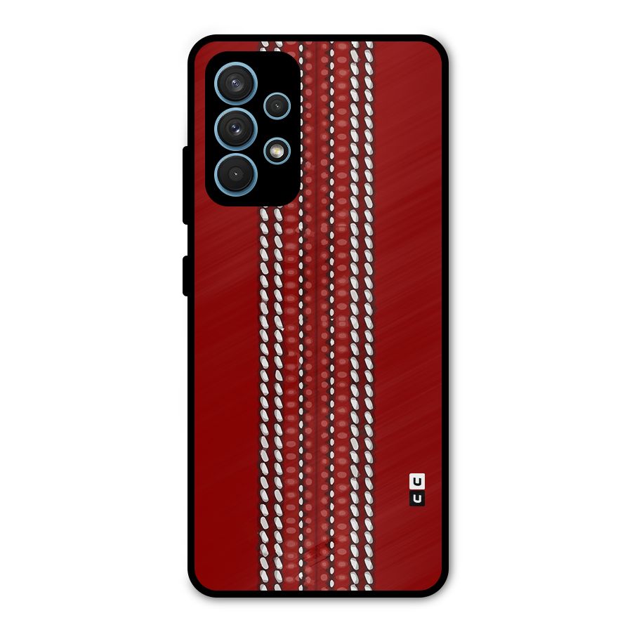 Cricket Ball Design Metal Back Case for Galaxy A32