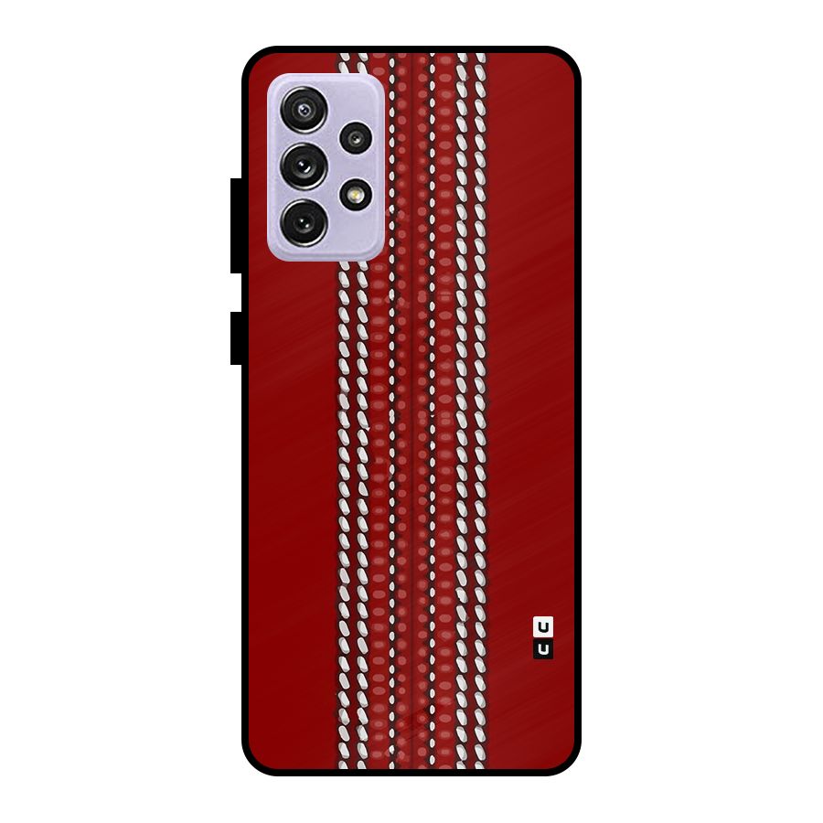 Cricket Ball Design Metal Back Case for Galaxy A72