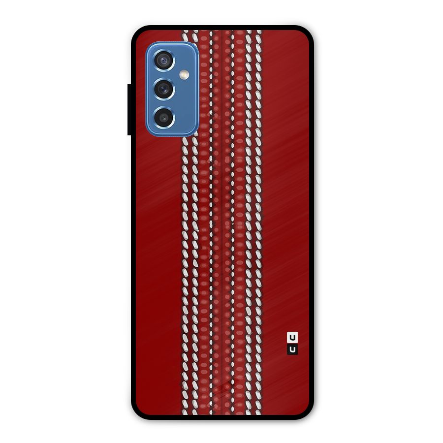 Cricket Ball Design Metal Back Case for Galaxy M52 5G