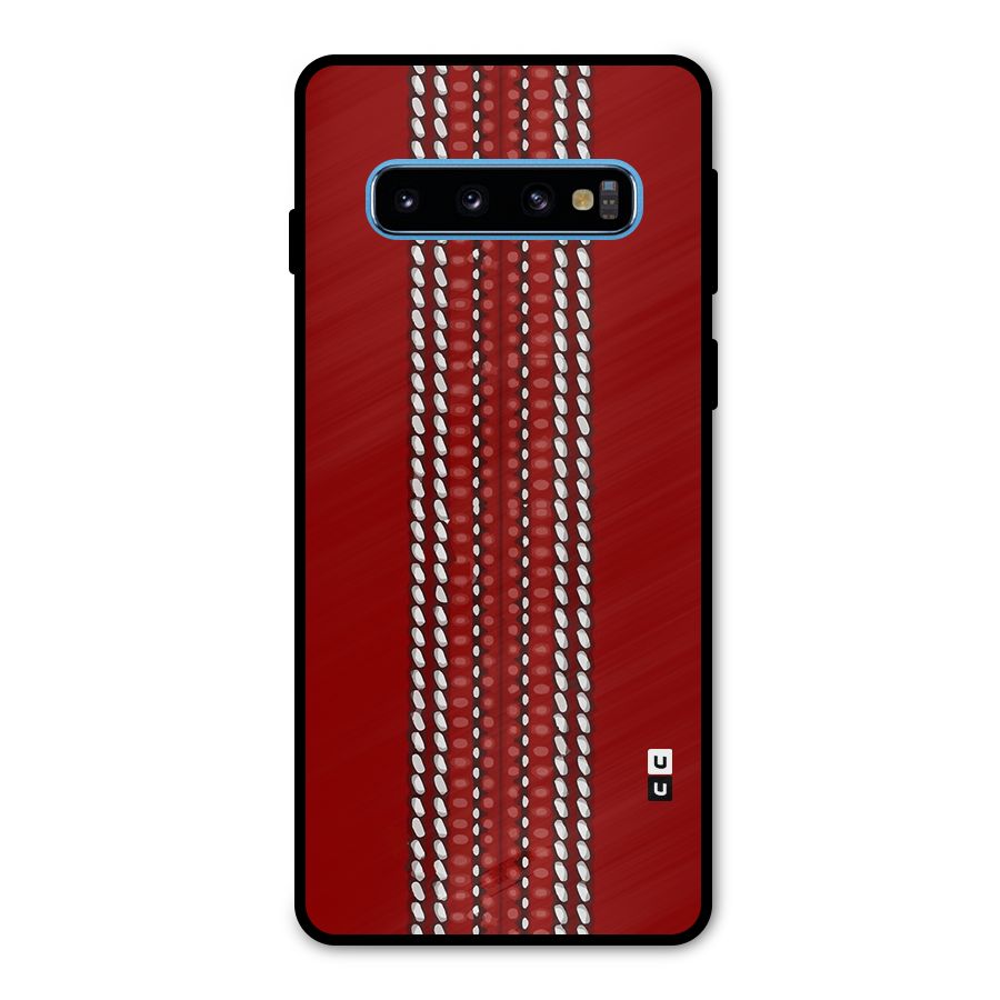 Cricket Ball Design Metal Back Case for Galaxy S10