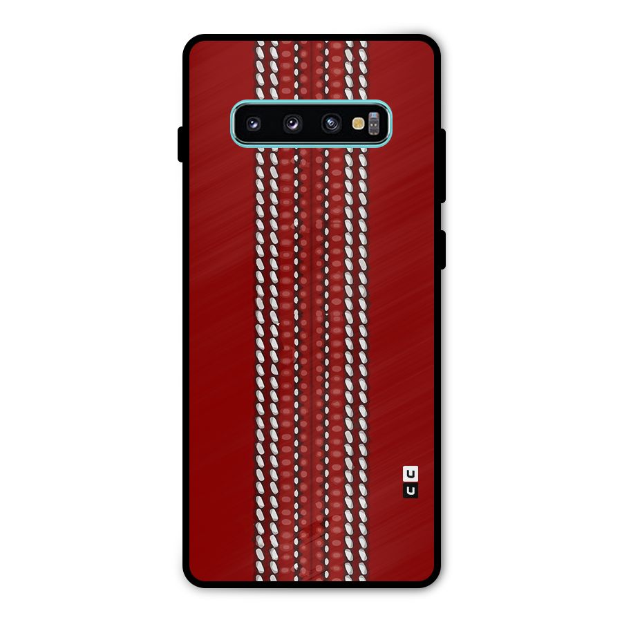 Cricket Ball Design Metal Back Case for Galaxy S10 Plus
