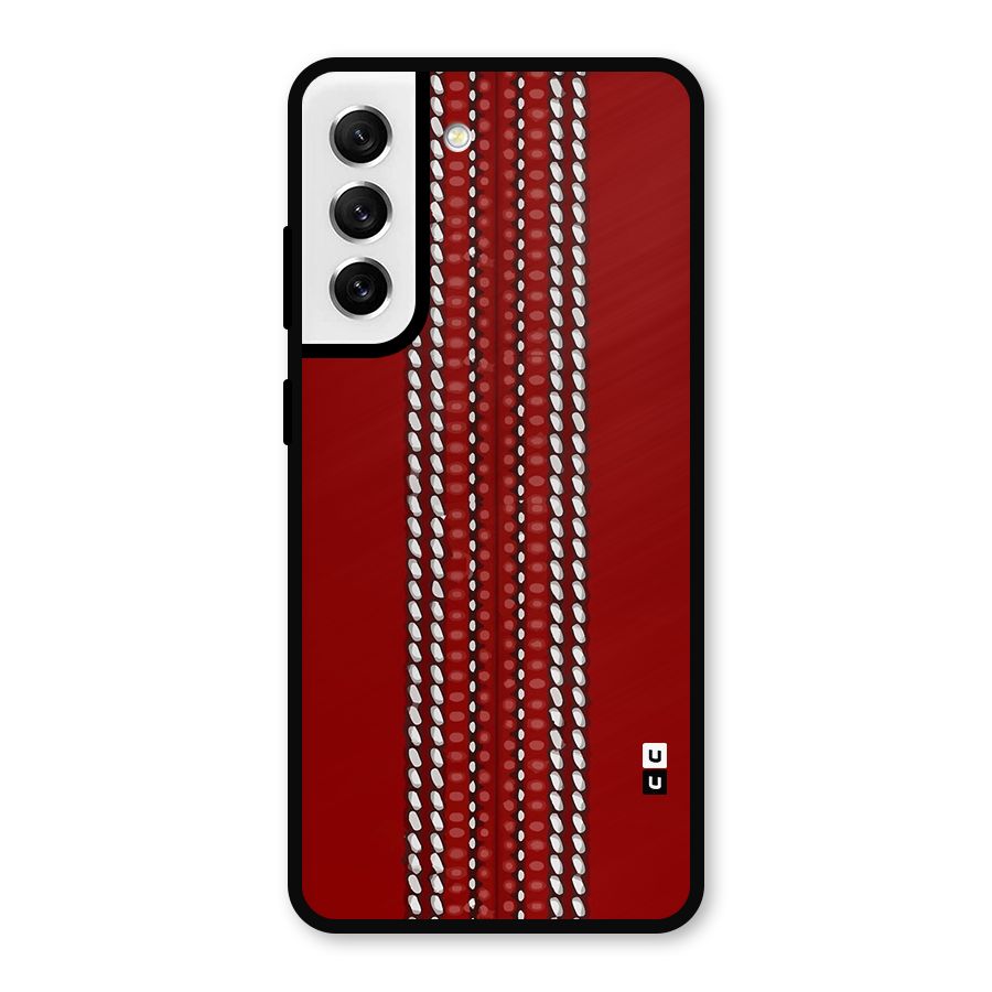 Cricket Ball Design Metal Back Case for Galaxy S21 FE 5G