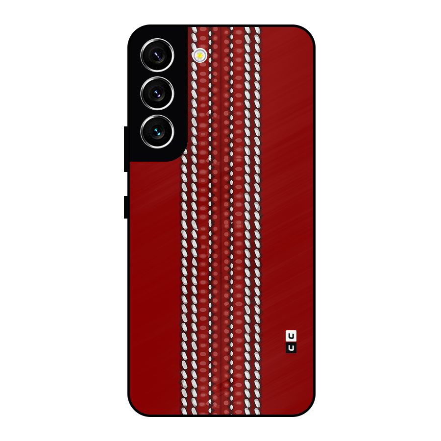 Cricket Ball Design Metal Back Case for Galaxy S22 5G