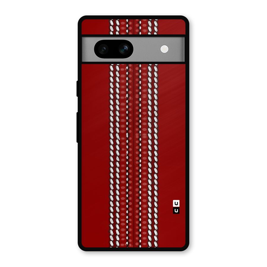 Cricket Ball Design Metal Back Case for Google Pixel 7a