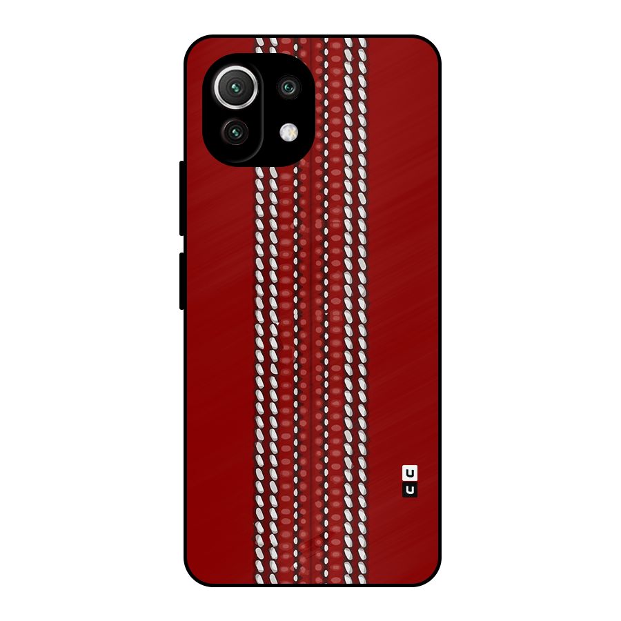 Cricket Ball Design Metal Back Case for Mi 11 Lite NE 5G