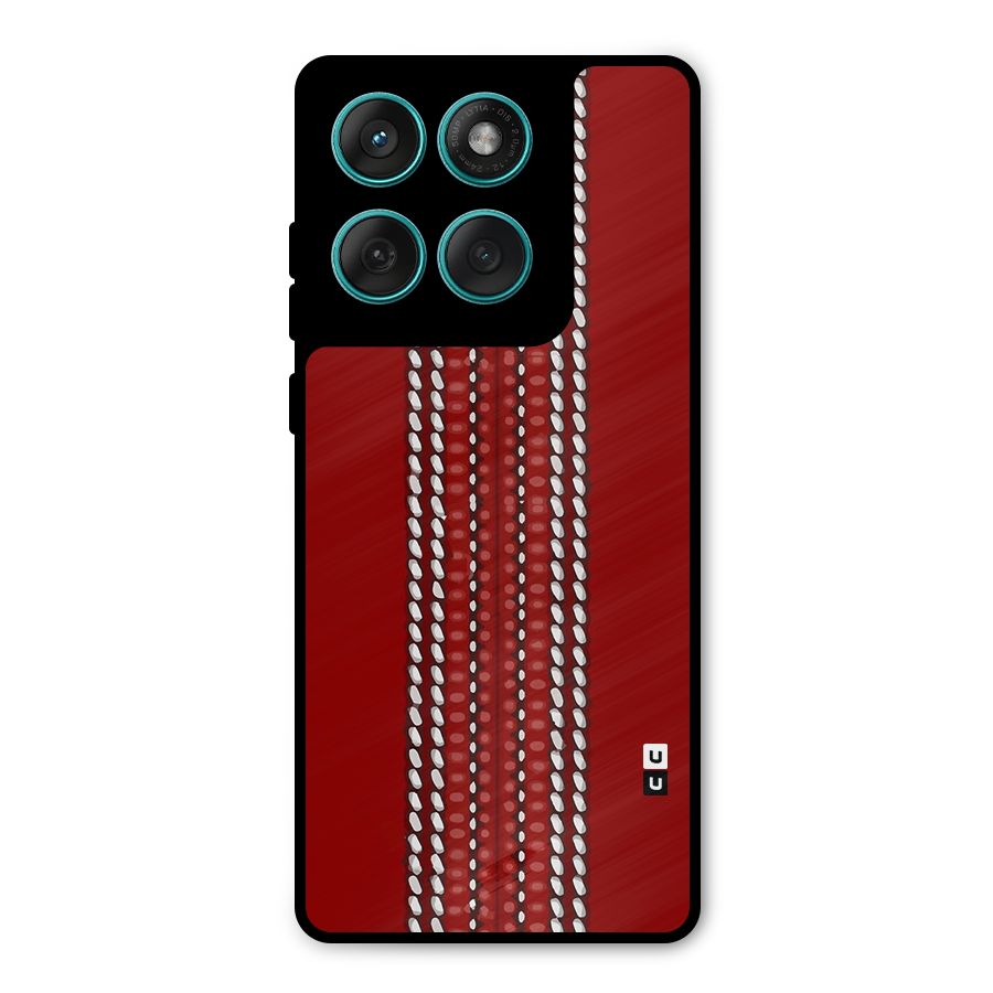 Cricket Ball Design Metal Back Case for Motorola Edge 60