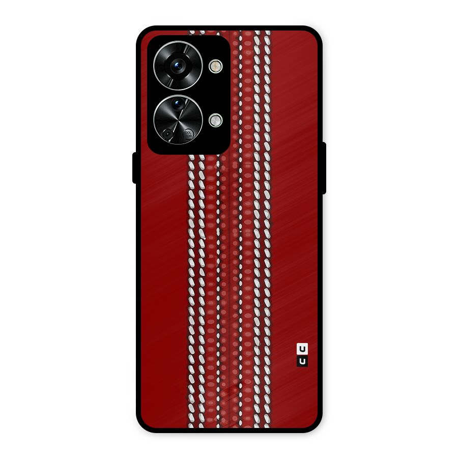 Cricket Ball Design Metal Back Case for OnePlus Nord 2T