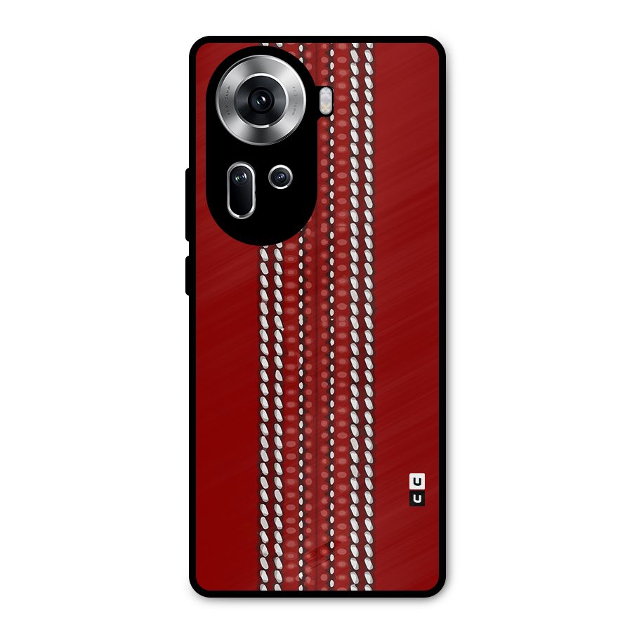 Cricket Ball Design Metal Back Case for Oppo Reno11 5G