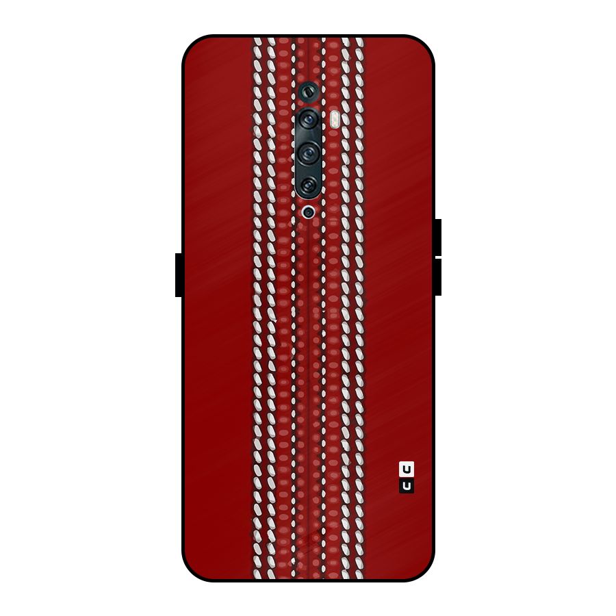 Cricket Ball Design Metal Back Case for Oppo Reno2 Z