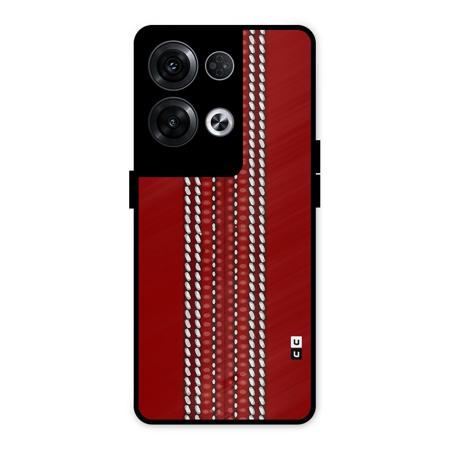 Cricket Ball Design Metal Back Case for Oppo Reno8 Pro 5G