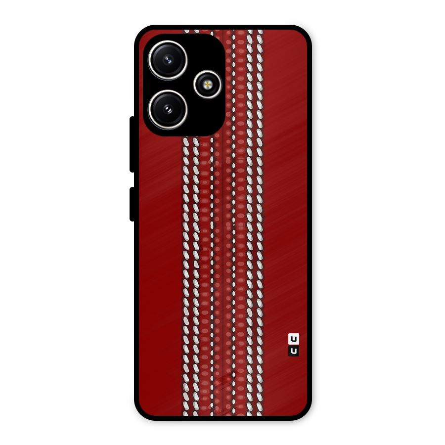 Cricket Ball Design Metal Back Case for Poco M6 Pro