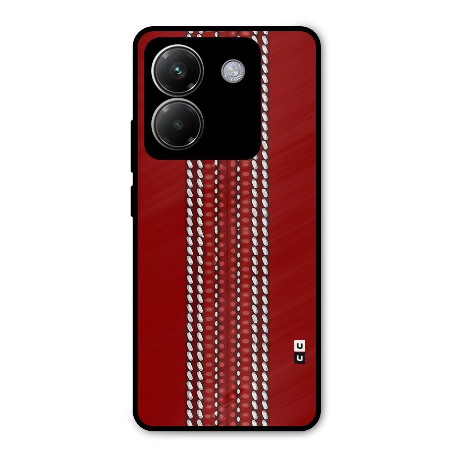 Cricket Ball Design Metal Back Case for Poco M7 Pro 5G