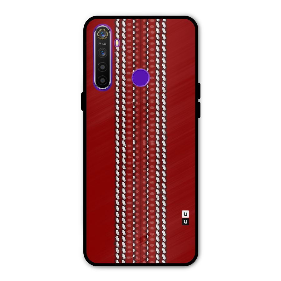 Cricket Ball Design Metal Back Case for Realme 5i