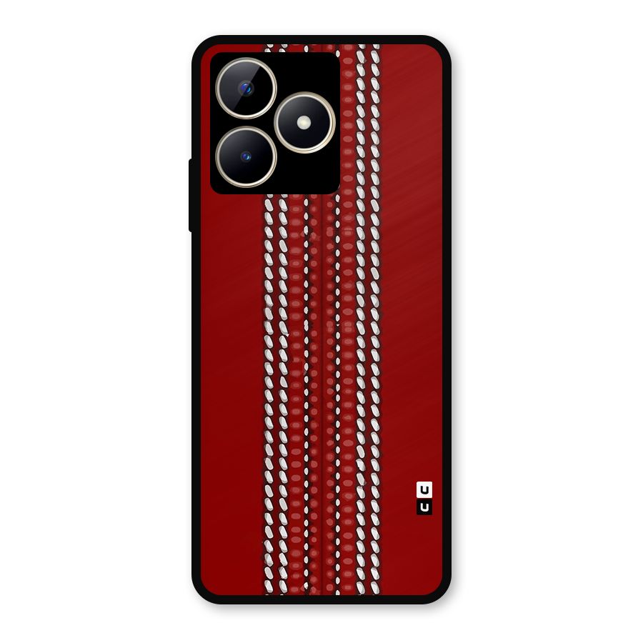 Cricket Ball Design Metal Back Case for Realme C53