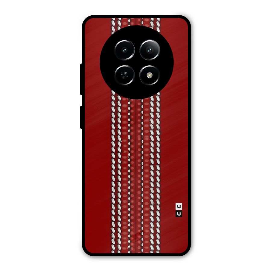 Cricket Ball Design Metal Back Case for Realme Narzo 70x 5G