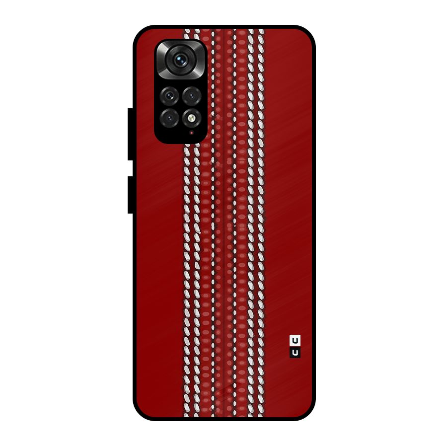 Cricket Ball Design Metal Back Case for Redmi Note 11 Pro Plus 5G