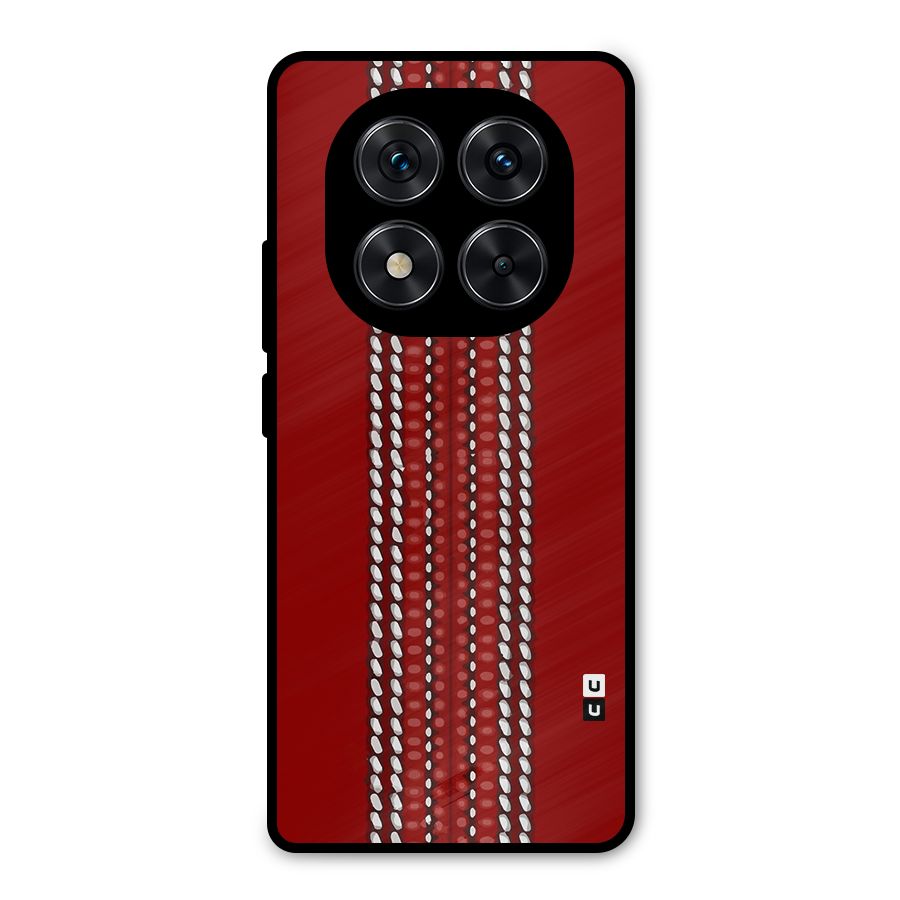 Cricket Ball Design Metal Back Case for Redmi Note 14 Pro 5G