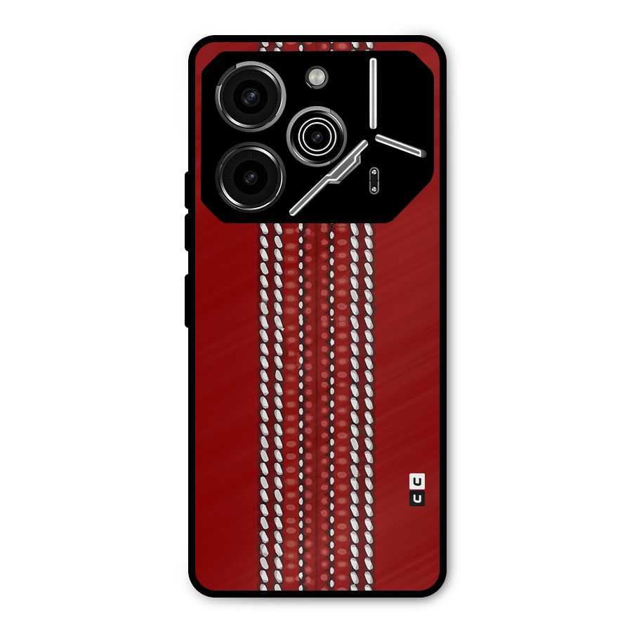 Cricket Ball Design Metal Back Case for Tecno Pova 6 Pro