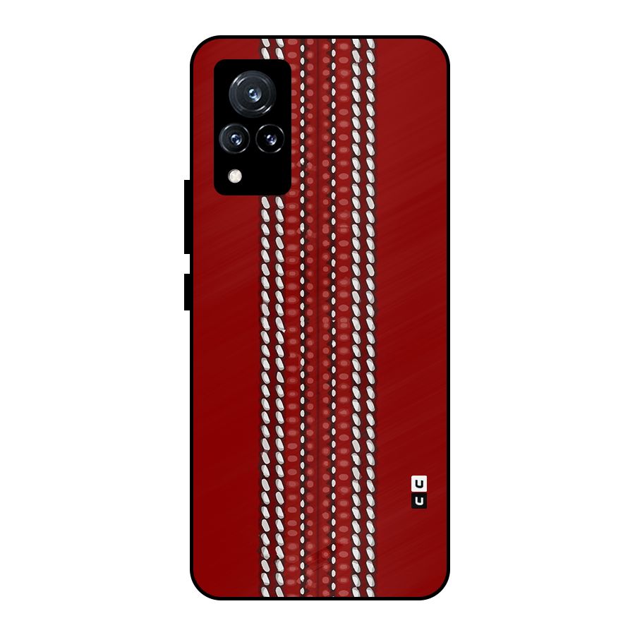 Cricket Ball Design Metal Back Case for Vivo V21 5G