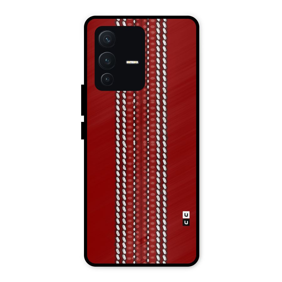 Cricket Ball Design Metal Back Case for Vivo V23 5G