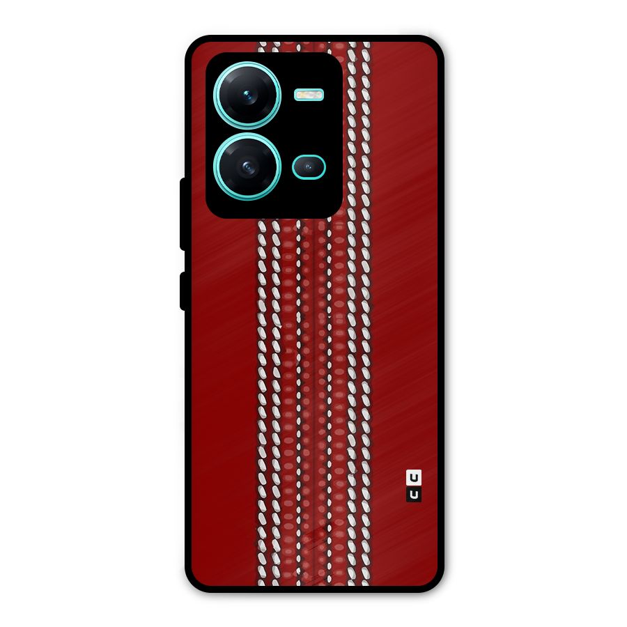 Cricket Ball Design Metal Back Case for Vivo V25