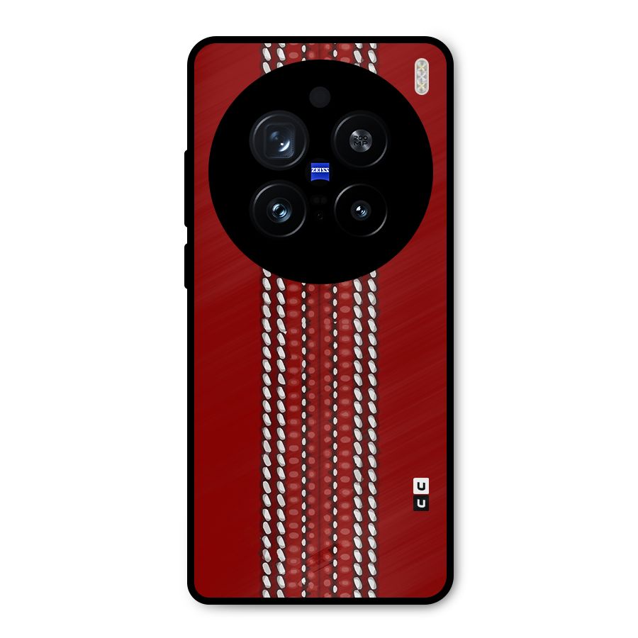 Cricket Ball Design Metal Back Case for Vivo X200 Pro