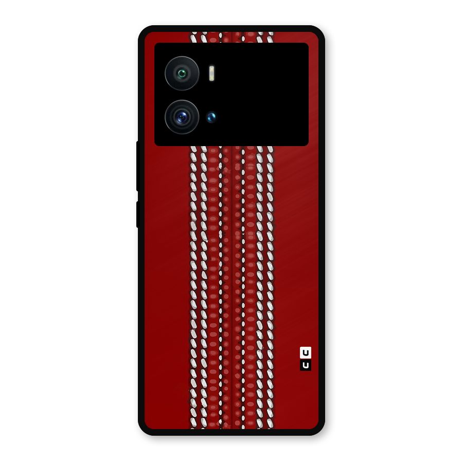 Cricket Ball Design Metal Back Case for iQOO 9 Pro