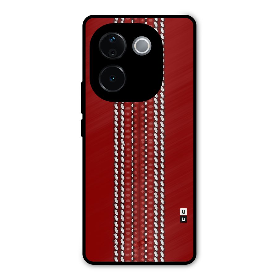 Cricket Ball Design Metal Back Case for iQOO Z9s Pro