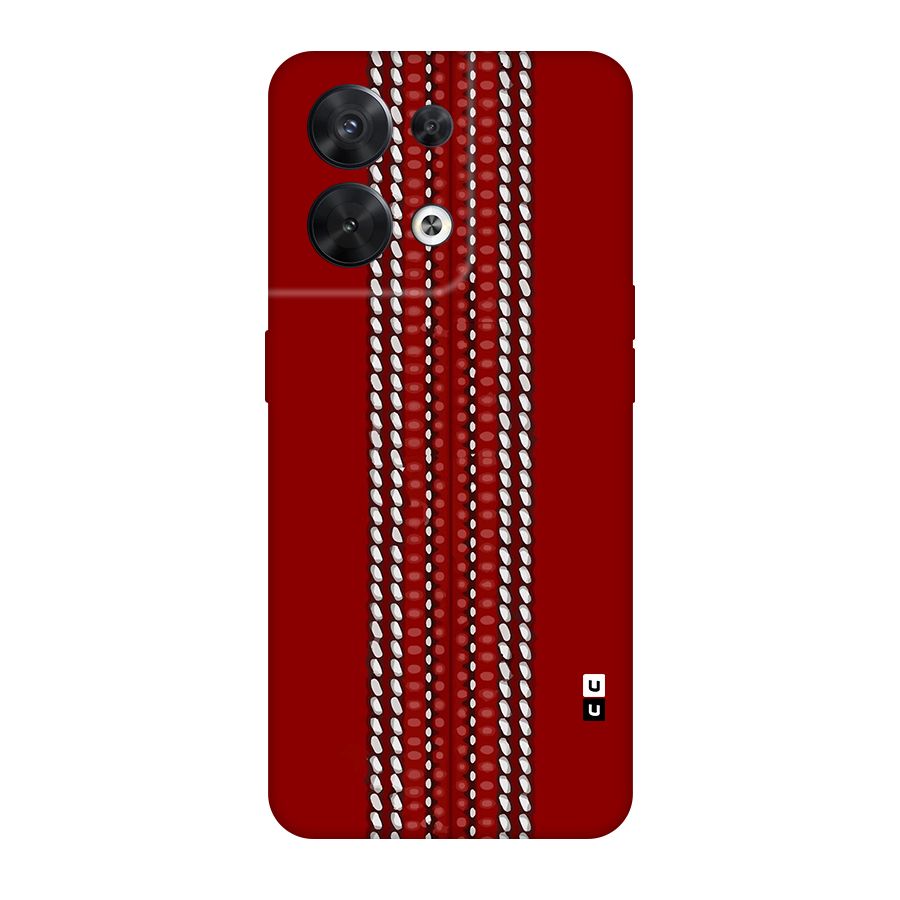 Cricket Ball Design Original Polycarbonate Back Case for Oppo Reno8 5G