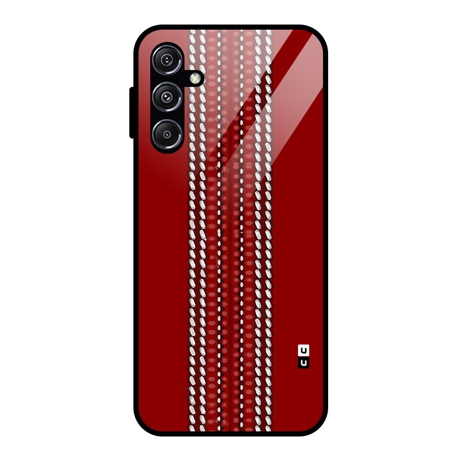 Cricket Ball Pattern Glass Back Case for Galaxy M34 5G