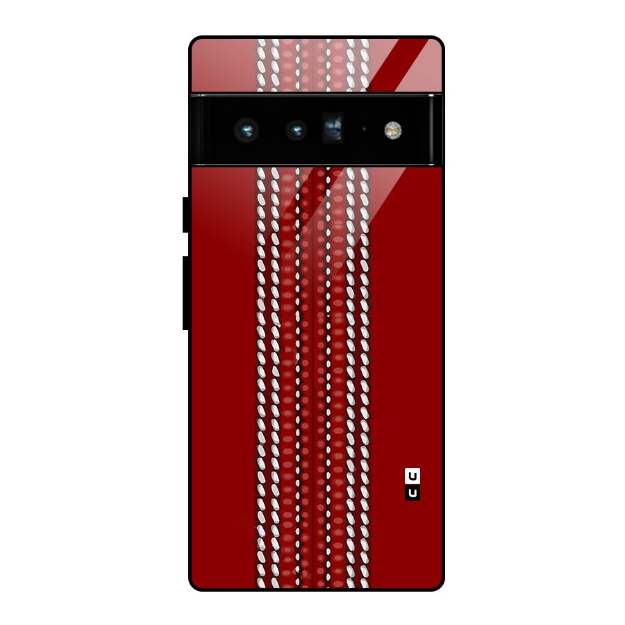 Cricket Ball Pattern Glass Back Case for Google Pixel 6 Pro