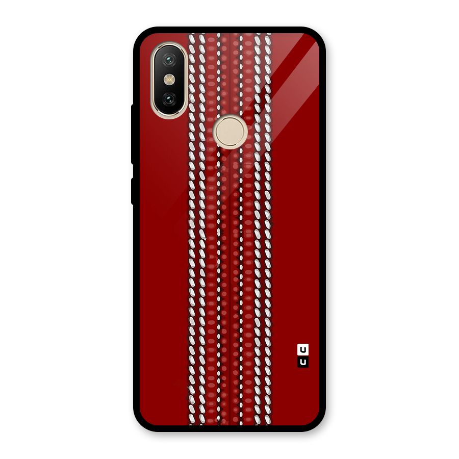 Cricket Ball Pattern Glass Back Case for Redmi A2