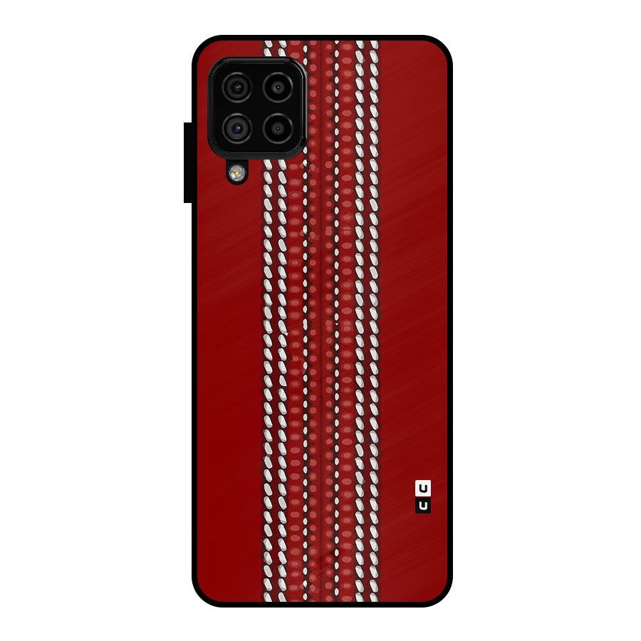 Cricket Ball Pattern Metal Back Case for Galaxy A22 4G