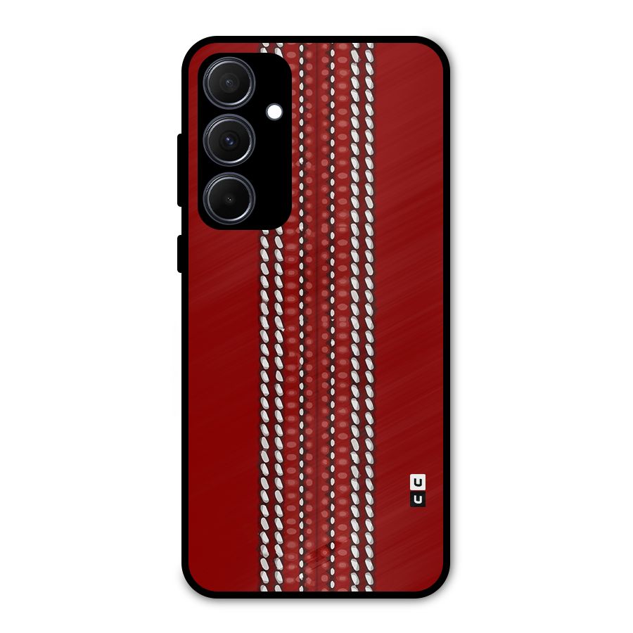 Cricket Ball Pattern Metal Back Case for Galaxy A35