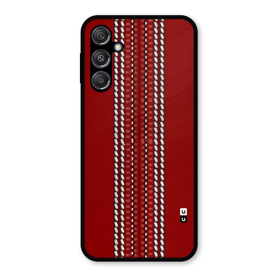 Cricket Ball Pattern Metal Back Case for Galaxy M34 5G