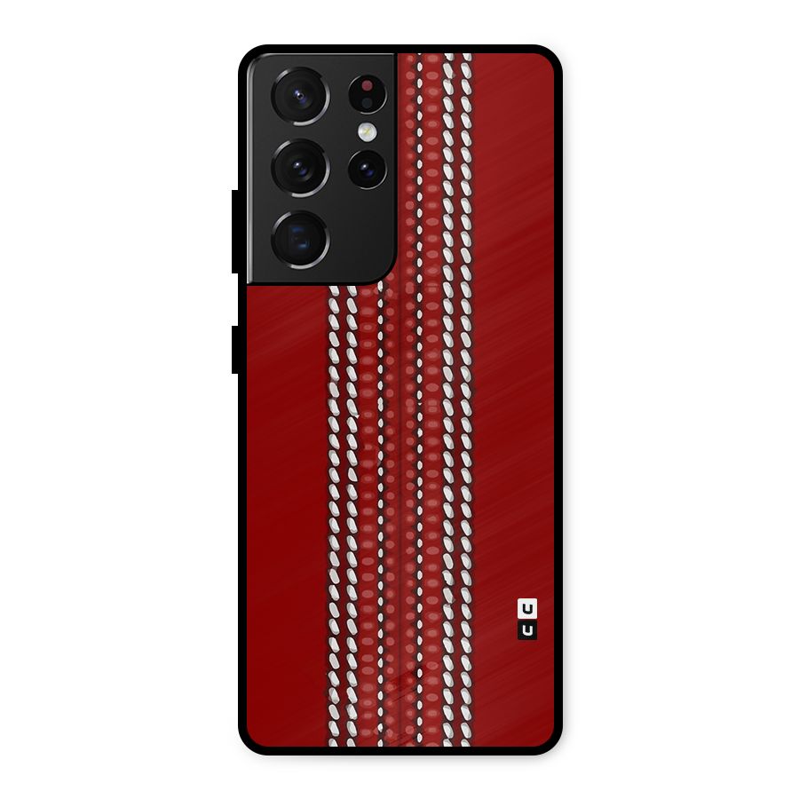 Cricket Ball Pattern Metal Back Case for Galaxy S21 Ultra 5G