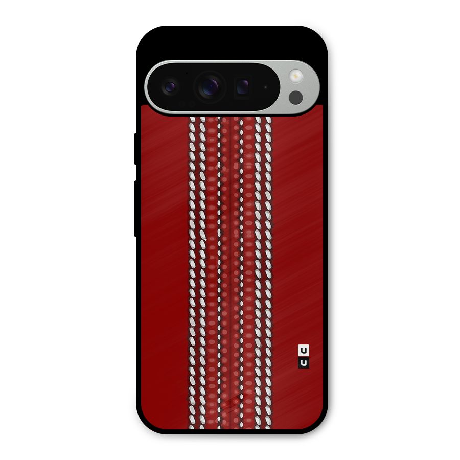 Cricket Ball Pattern Metal Back Case for Google Pixel 9 Pro XL