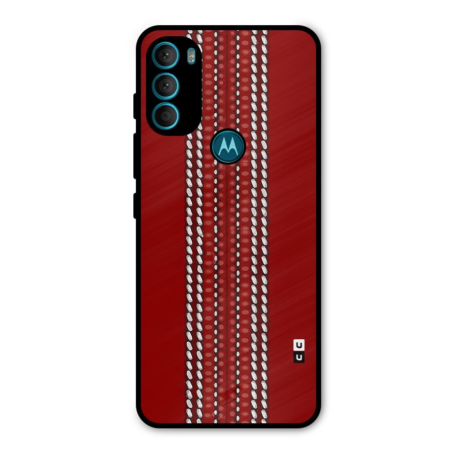 Cricket Ball Pattern Metal Back Case for Moto G71 5G
