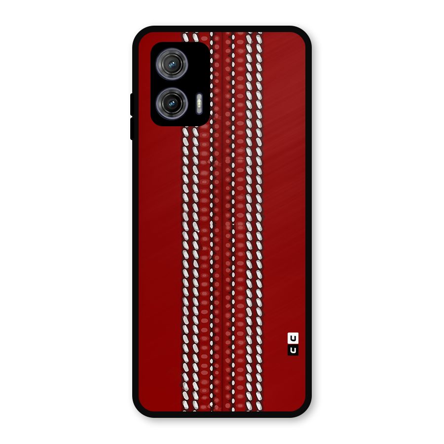 Cricket Ball Pattern Metal Back Case for Moto G73