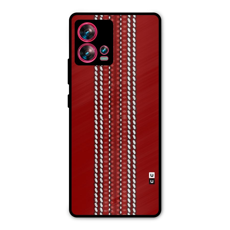 Cricket Ball Pattern Metal Back Case for Motorola Edge 30 Fusion
