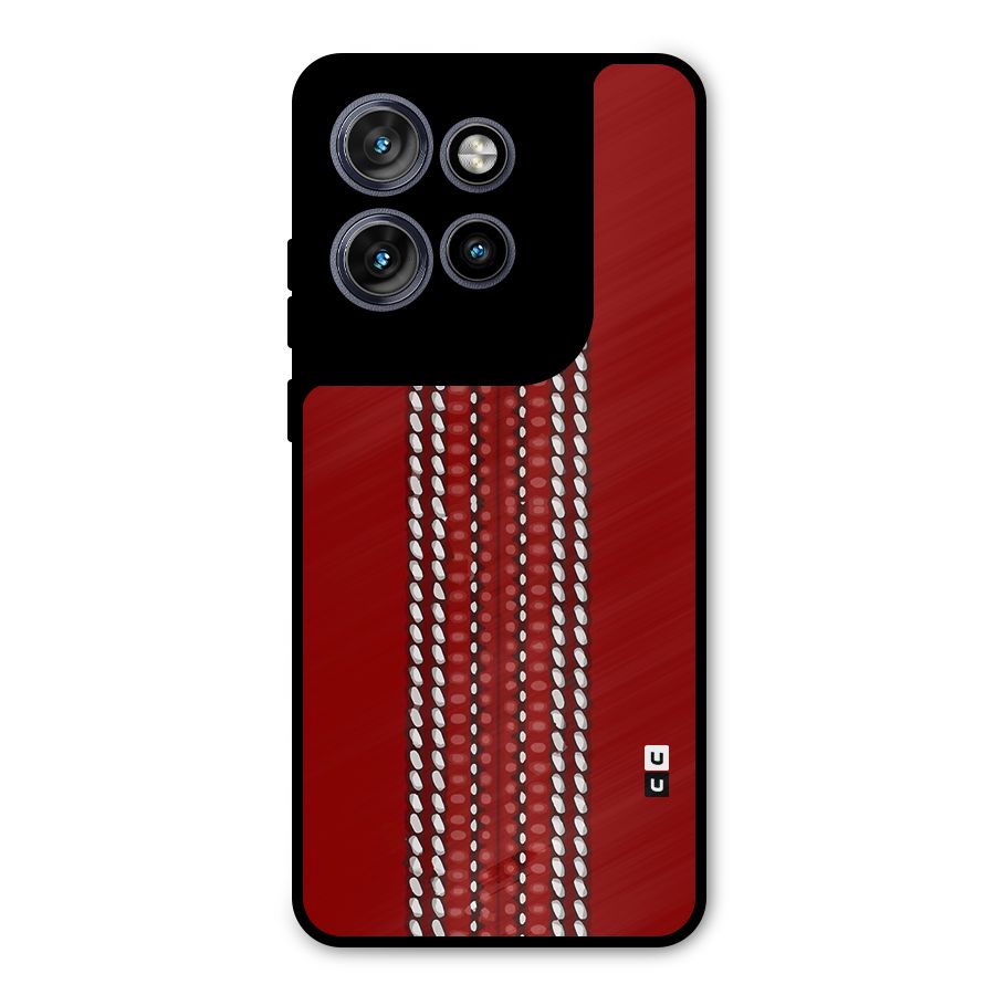Cricket Ball Pattern Metal Back Case for Motorola Edge 50 Neo