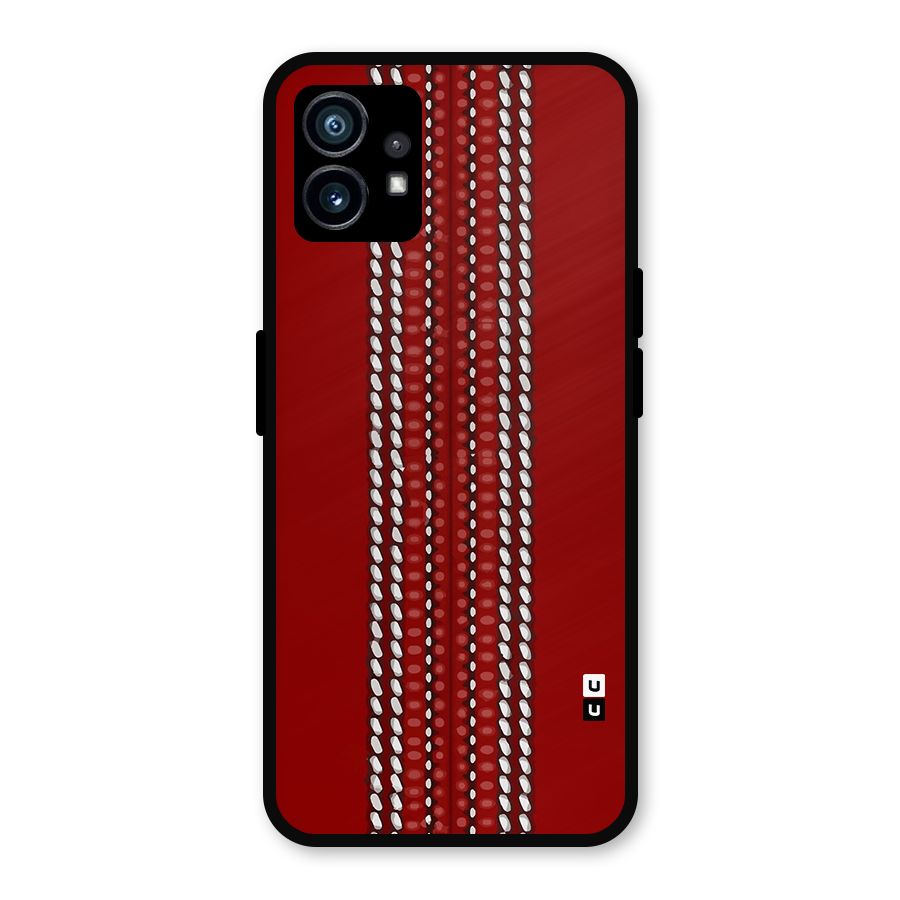 Cricket Ball Pattern Metal Back Case for Nothing Phone 1