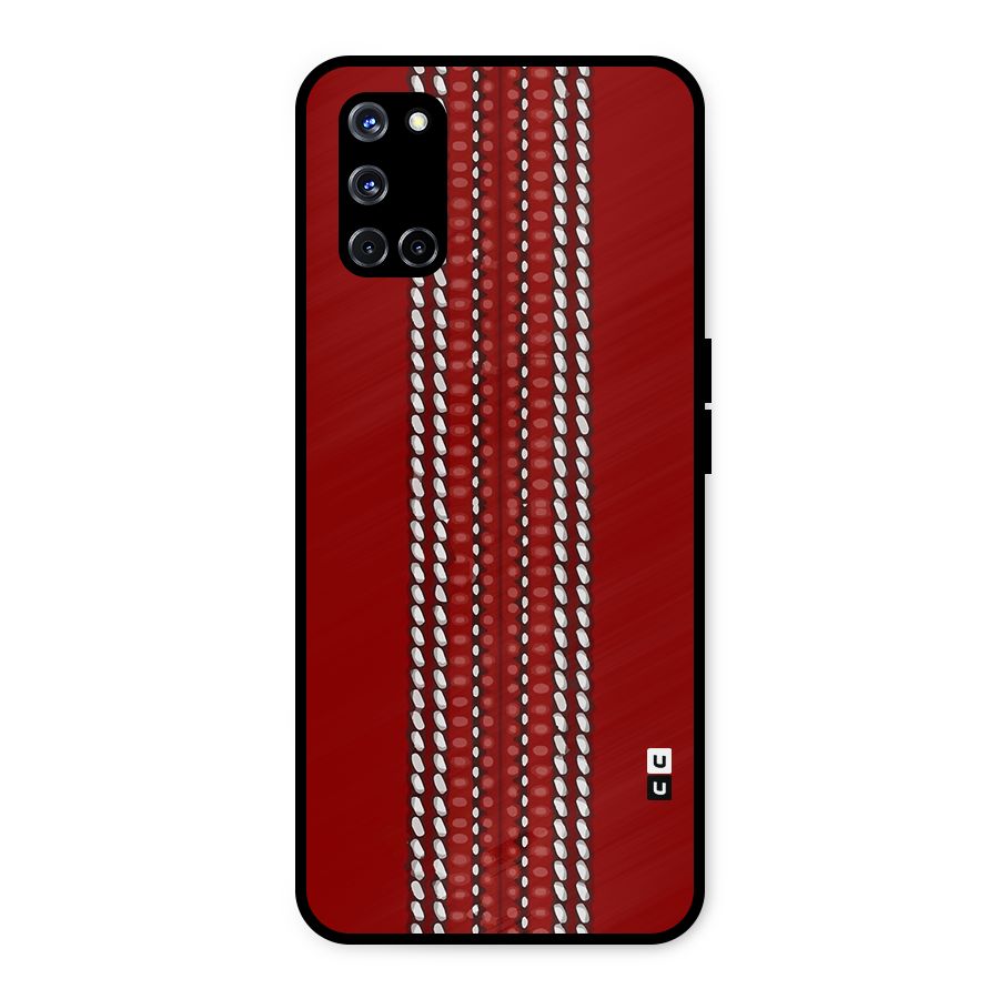 Cricket Ball Pattern Metal Back Case for Oppo A52