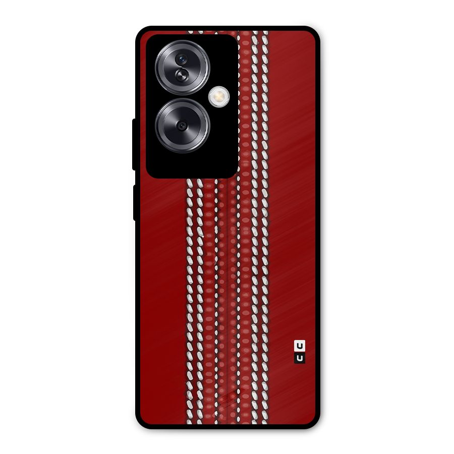 Cricket Ball Pattern Metal Back Case for Oppo A79 5G